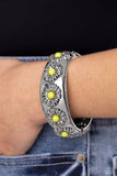 Taking FLORAL - Green Bracelet - Paparazzi Accessories Bracelet Bedazzle Me Pretty Mobile Fashion Boutique