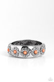 Taking FLORAL - Orange Bracelet - Paparazzi Accessories Bracelet Bedazzle Me Pretty Mobile Fashion Boutique