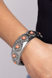 Taking FLORAL - Orange Bracelet - Paparazzi Accessories Bracelet Bedazzle Me Pretty Mobile Fashion Boutique