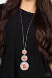 Talisman Trendsetter - Orange Necklace - Paparazzi Accessories Necklace Bedazzle Me Pretty Mobile Fashion Boutique