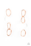 Talk In Circles - Copper Post Earrings - Paparazzi Accessories Post Earrings Bedazzle Me Pretty Mobile Fashion Boutique