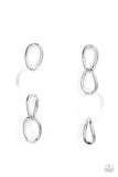 Talk In Circles - White Post Earrings - Paparazzi Accessories Post Earrings Bedazzle Me Pretty Mobile Fashion Boutique