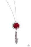 Tallahassee Tassel - Red Necklace - Paparazzi Accessories Necklace Bedazzle Me Pretty Mobile Fashion Boutique