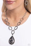 Tangible Tranquility - Black Necklace - Paparazzi Accessories Necklace Bedazzle Me Pretty Mobile Fashion Boutique