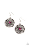 Tangible Twinkle - Pink Earrings - Paparazzi Accessories Earrings Bedazzle Me Pretty Mobile Fashion Boutique