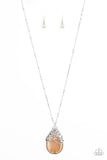 Tangled Gardens - Orange Necklace - Paparazzi Accessories Necklace Bedazzle Me Pretty Mobile Fashion Boutique