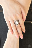 Tangy Texture - White Ring - Paparazzi Accessories Ring Bedazzle Me Pretty Mobile Fashion Boutique