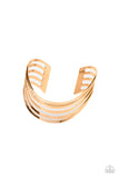 Tantalizingly Tiered - Gold Bracelet - Paparazzi Accessories Bracelet Bedazzle Me Pretty Mobile Fashion Boutique