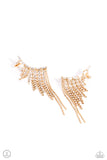Tapered Tease - Gold Post Earrings - Paparazzi Accessories Post Earrings Bedazzle Me Pretty Mobile Fashion Boutique