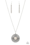 Targeted Tranquility - White Necklace - Paparazzi Accessories Necklace Bedazzle Me Pretty Mobile Fashion Boutique