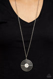 Targeted Tranquility - White Necklace - Paparazzi Accessories Necklace Bedazzle Me Pretty Mobile Fashion Boutique