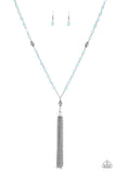 Tassel Takeover - Blue Necklace - Paparazzi Accessories Necklace Bedazzle Me Pretty Mobile Fashion Boutique