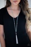 Tassel Takeover - Blue Necklace - Paparazzi Accessories Necklace Bedazzle Me Pretty Mobile Fashion Boutique