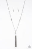 Tassel Takeover - White Necklace - Paparazzi Accessories Necklace Bedazzle Me Pretty Mobile Fashion Boutique