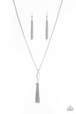 Tassel Tease - White Necklace - Paparazzi Accessories Necklace Bedazzle Me Pretty Mobile Fashion Boutique