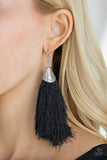 Tassel Temptress - Black Earrings - Paparazzi Accessories Earrings Bedazzle Me Pretty Mobile Fashion Boutique