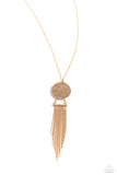 Tassel Tenure - Gold Necklace - Paparazzi Accessories Necklace Bedazzle Me Pretty Mobile Fashion Boutique