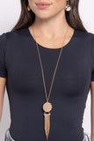 Tassel Tenure - Gold Necklace - Paparazzi Accessories Necklace Bedazzle Me Pretty Mobile Fashion Boutique