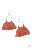 Tassel Treat - Brown Earrings - Paparazzi Accessories Earrings Bedazzle Me Pretty Mobile Fashion Boutique