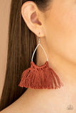 Tassel Treat - Brown Earrings - Paparazzi Accessories Earrings Bedazzle Me Pretty Mobile Fashion Boutique