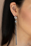 Tassel Twinkle - Black Post Earrings - Paparazzi Accessories Earrings Bedazzle Me Pretty Mobile Fashion Boutique