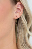Tassel Tycoon - Brass Necklace - Paparazzi Accessories Necklace Bedazzle Me Pretty Mobile Fashion Boutique