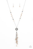 Tasseled Treasure - Brown Necklace - Paparazzi Accessories Necklace Bedazzle Me Pretty Mobile Fashion Boutique