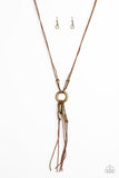 Tasseled Trinket - Brass Necklace - Paparazzi Accessories Necklace Bedazzle Me Pretty Mobile Fashion Boutique