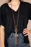 Tasseled Trinket - Copper Necklace - Paparazzi Accessories Necklace Bedazzle Me Pretty Mobile Fashion Boutique