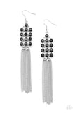 Tasteful Tassel - Black Earrings - Paparazzi Accessories Earrings Bedazzle Me Pretty Mobile Fashion Boutique