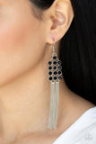 Tasteful Tassel - Black Earrings - Paparazzi Accessories Earrings Bedazzle Me Pretty Mobile Fashion Boutique