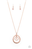 Tasteful Teardrops - Copper Necklace - Paparazzi Accessories Necklace Bedazzle Me Pretty Mobile Fashion Boutique