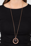 Tasteful Teardrops - Copper Necklace - Paparazzi Accessories Necklace Bedazzle Me Pretty Mobile Fashion Boutique