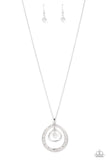 Tasteful Teardrops - White Necklace - Paparazzi Accessories Necklace Bedazzle Me Pretty Mobile Fashion Boutique