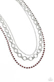 Tasteful Tiers - Red Necklace - Paparazzi Accessories Necklace Bedazzle Me Pretty Mobile Fashion Boutique