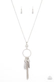 Tastefully Tasseled - White Necklace - Paparazzi Accessories Necklace Bedazzle Me Pretty Mobile Fashion Boutique