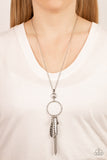 Tastefully Tasseled - White Necklace - Paparazzi Accessories Necklace Bedazzle Me Pretty Mobile Fashion Boutique
