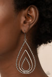 Tastefully Twisty - Black Earrings - Paparazzi Accessories Earrings Bedazzle Me Pretty Mobile Fashion Boutique