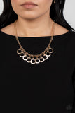 TEAR-rifically Twinkling - Gold Necklace - Paparazzi Accessories Necklace Bedazzle Me Pretty Mobile Fashion Boutique