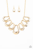 Teardrop Envy - Gold Necklace - Paparazzi Accessories Necklace Bedazzle Me Pretty Mobile Fashion Boutique