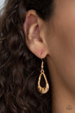 Teardrop Envy - Gold Necklace - Paparazzi Accessories Necklace Bedazzle Me Pretty Mobile Fashion Boutique
