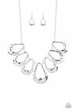 Teardrop Envy - Silver Necklace - Paparazzi Accessories Necklace Bedazzle Me Pretty Mobile Fashion Boutique