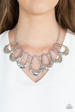 Teardrop Envy - Silver Necklace - Paparazzi Accessories Necklace Bedazzle Me Pretty Mobile Fashion Boutique