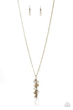Teardrop Serenity - Brass Necklace - Paparazzi Accessories Necklace Bedazzle Me Pretty Mobile Fashion Boutique