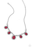 Teardrop Team - Red Necklace - Paparazzi Accessories Necklace Bedazzle Me Pretty Mobile Fashion Boutique