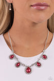 Teardrop Team - Red Necklace - Paparazzi Accessories Necklace Bedazzle Me Pretty Mobile Fashion Boutique