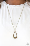 Teardrop Tease - Brass Necklace - Paparazzi Accessories Necklace Bedazzle Me Pretty Mobile Fashion Boutique