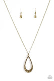 Teardrop Tease - Brass Necklace - Paparazzi Accessories Necklace Bedazzle Me Pretty Mobile Fashion Boutique