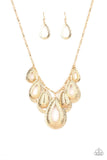 Teardrop Tempest - Gold Necklace - Paparazzi Accessories Necklace Bedazzle Me Pretty Mobile Fashion Boutique
