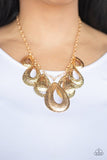 Teardrop Tempest - Gold Necklace - Paparazzi Accessories Necklace Bedazzle Me Pretty Mobile Fashion Boutique